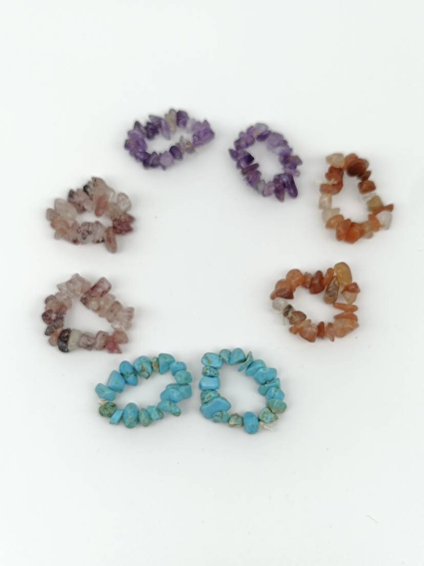 Exit European and American solitary natural stone elastic ring single price
