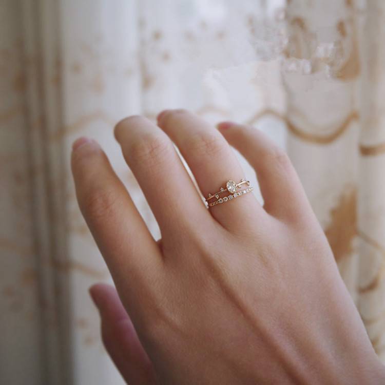 Papanese style S925 sterving 14K gold ring small fire