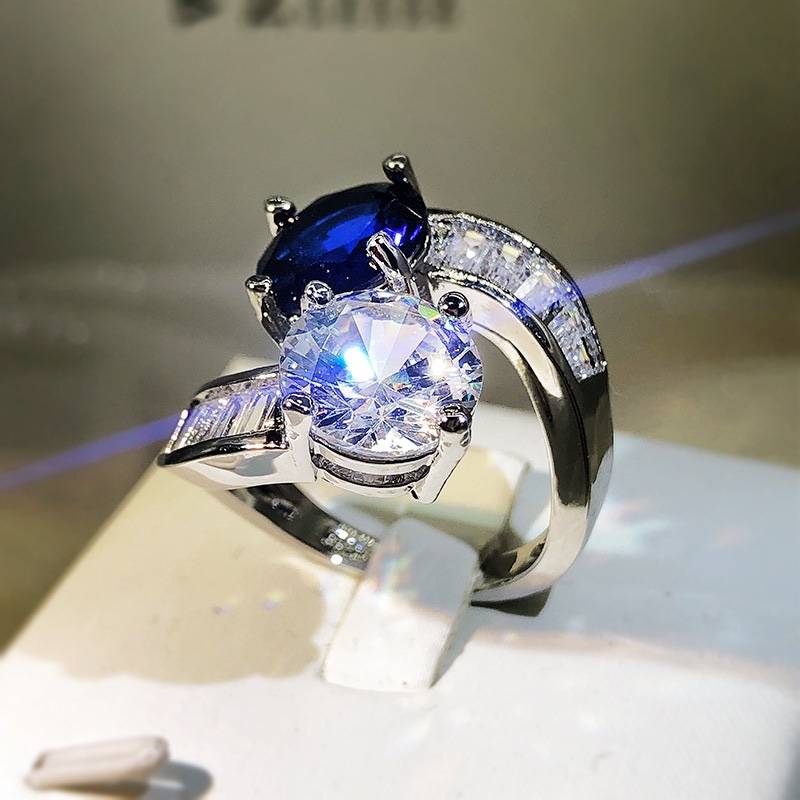 Speed ​​-ups of new products, personality niche mix and match style, light luxury high -level sensory white gold ring