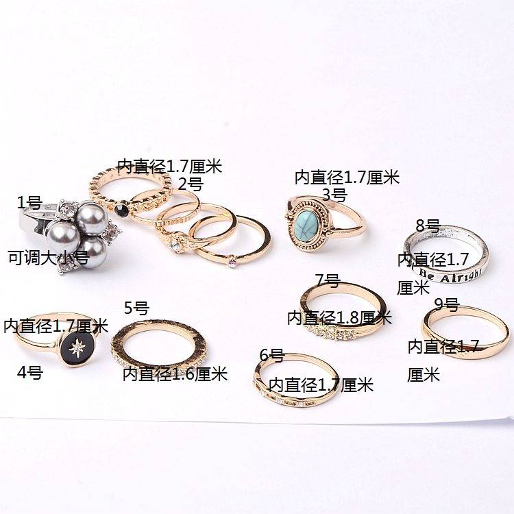 European and American jewelry simple personality fresh crystal gem ring simple atmosphere fingers ring female