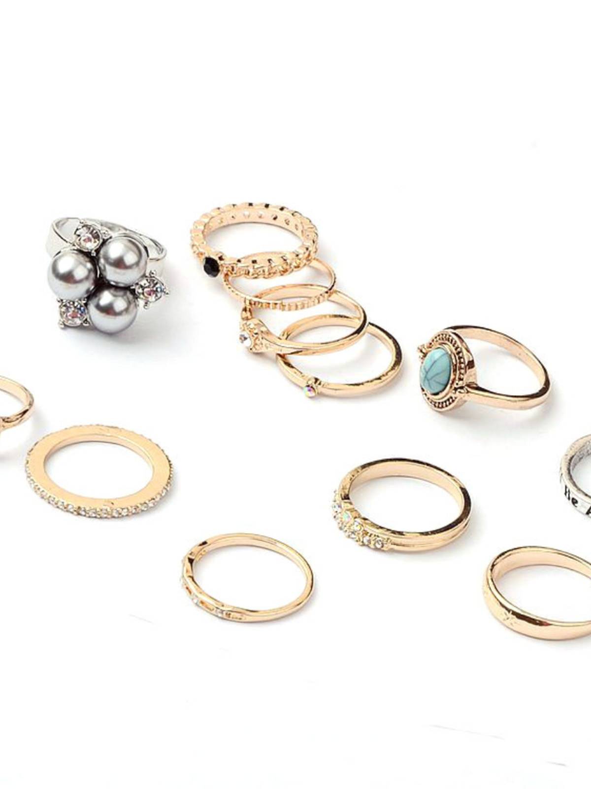 European and American jewelry simple personality fresh crystal gem ring simple atmosphere fingers ring female