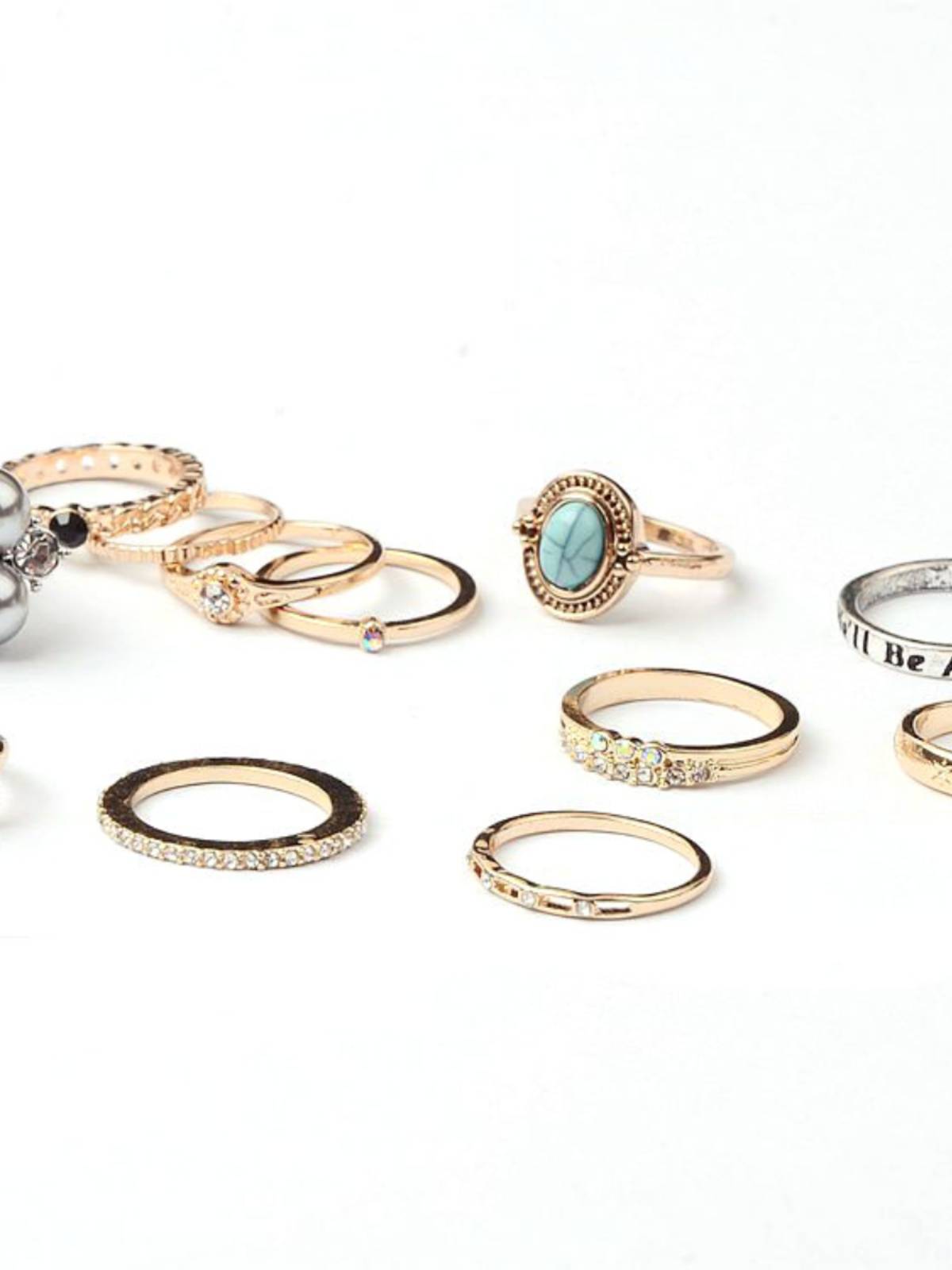 European and American jewelry simple personality fresh crystal gem ring simple atmosphere fingers ring female