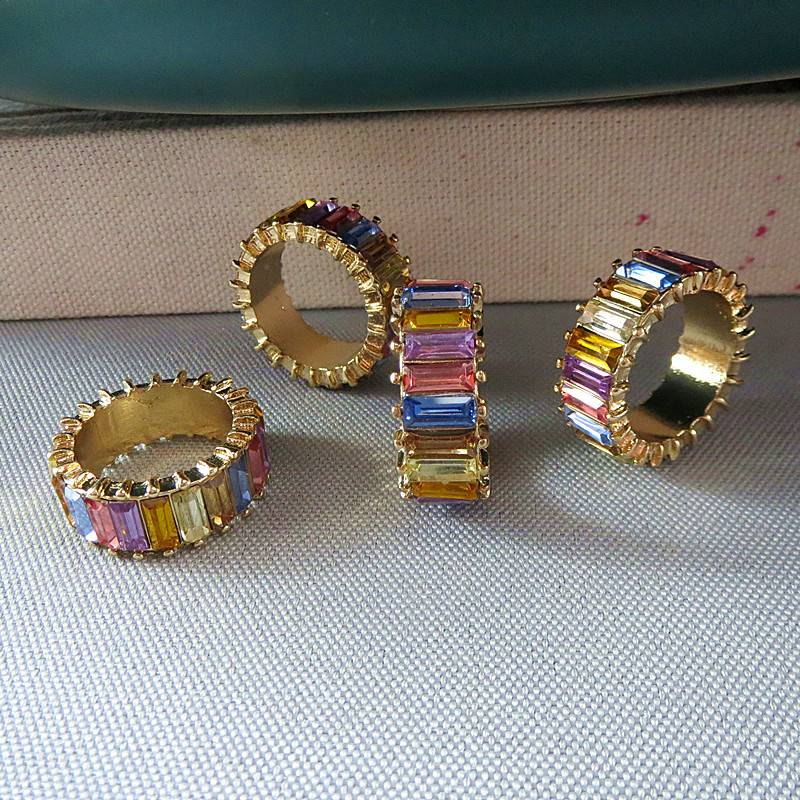 Zahmcos Europe and the United States Simple and Heavy Industry Color Gem Ring 632 Bargaining High -end Fashion Ling Women