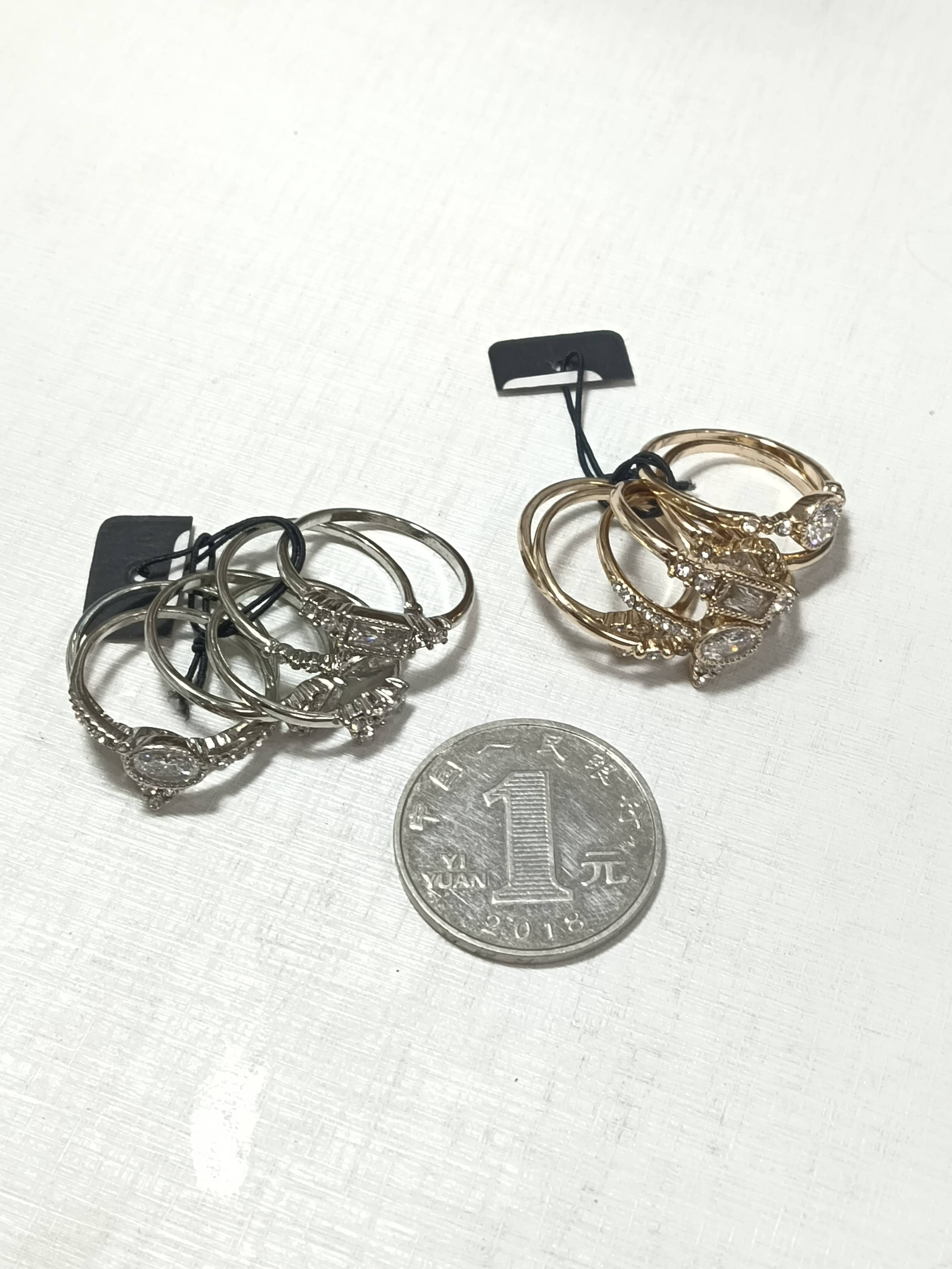 European and American inventory single or lonely products do not refund and change to accept the shotstone micro -mosaic combination ring 240418