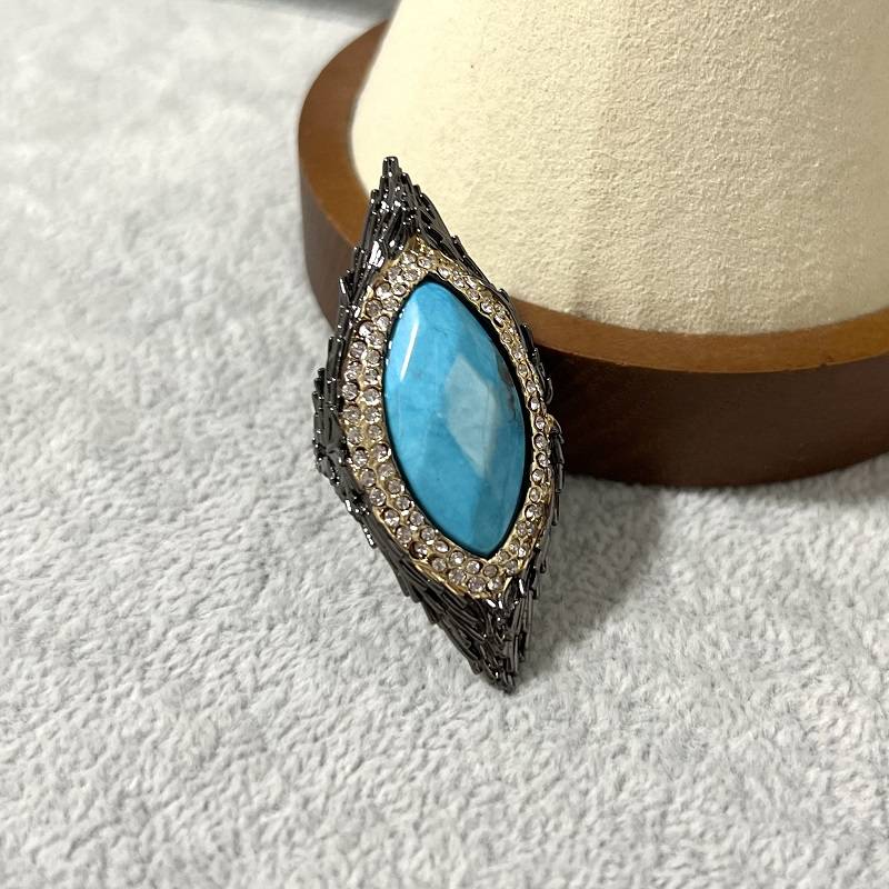 AB European and American ghosts designer Angel Eye Ring inlaid Embedded Retro Moso Ring Exaggerated Personality Diablo