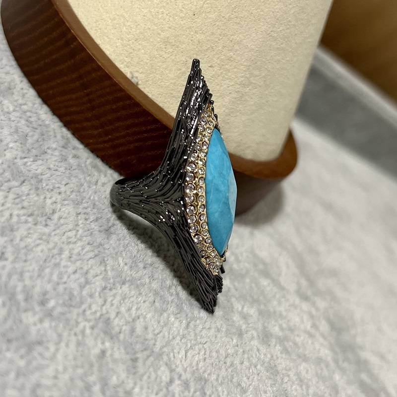 AB European and American ghosts designer Angel Eye Ring inlaid Embedded Retro Moso Ring Exaggerated Personality Diablo