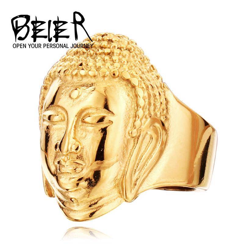beier jewelry, gold -plated Shimi Muni avatar titanium steel men's ring ring ring