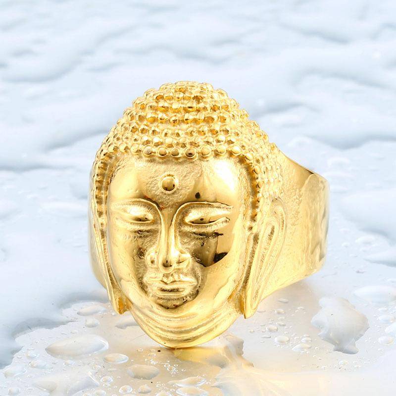 beier jewelry, gold -plated Shimi Muni avatar titanium steel men's ring ring ring