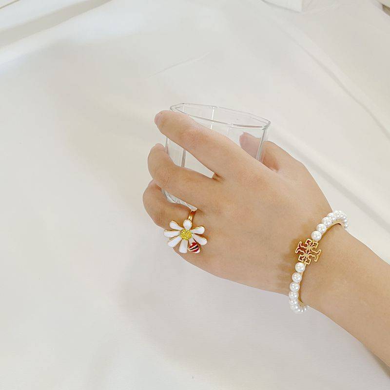 Rural Wind Hand-painted enamel glaze glaze flower chick cute red ladybug new ring JZ-2
