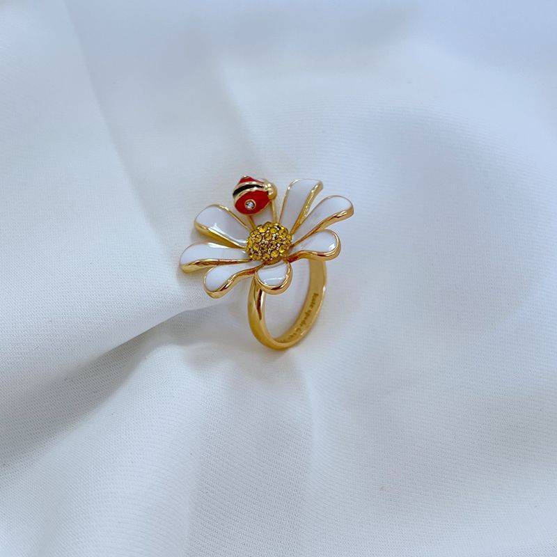 Rural Wind Hand-painted enamel glaze glaze flower chick cute red ladybug new ring JZ-2