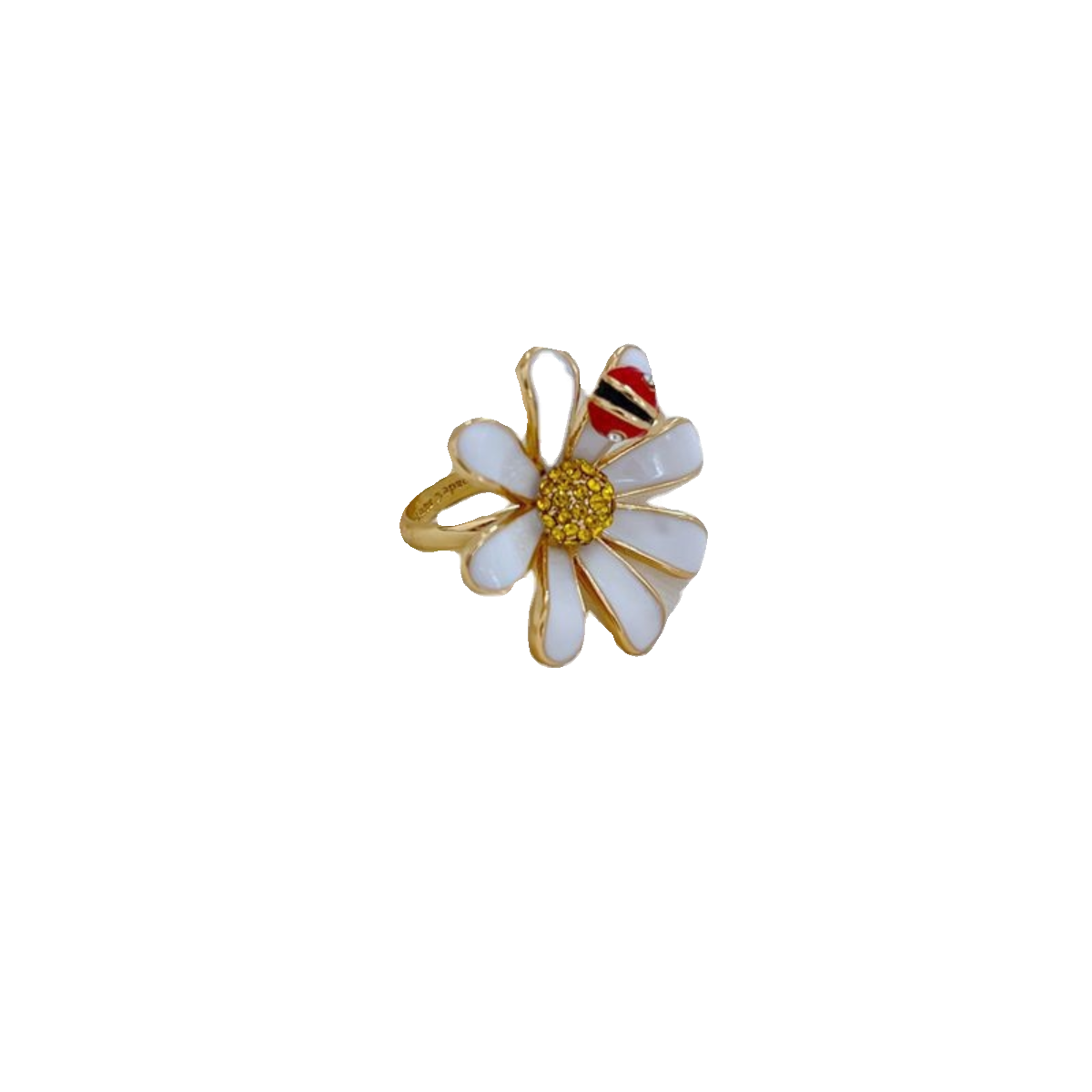 Rural Wind Hand-painted enamel glaze glaze flower chick cute red ladybug new ring JZ-2