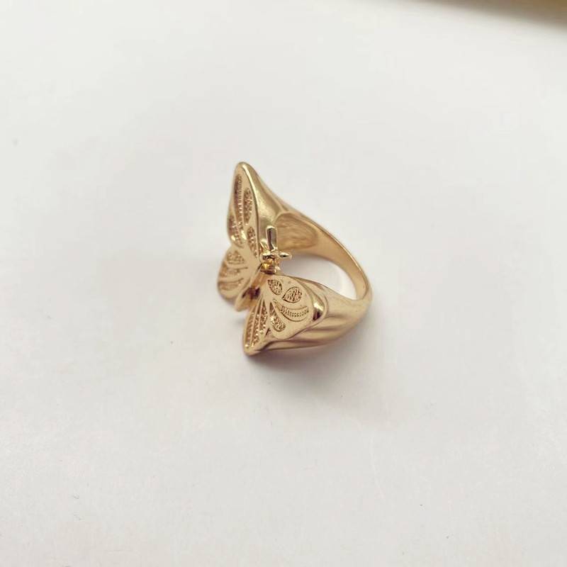 Qingdao jewelry European and American high -quality inspiration INS wind retro butterfly geometric all -round simple ring fingers ring female