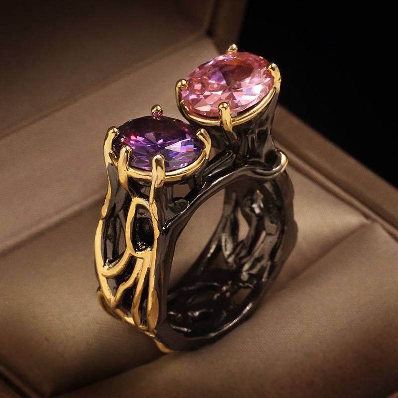 Speed -ups WISH hot sale of vermiculite rings Golded ladies ring black gold and purple diamond gift jewelry jewelry jewelry jewelry