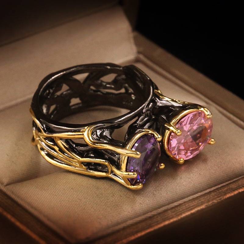 Speed -ups WISH hot sale of vermiculite rings Golded ladies ring black gold and purple diamond gift jewelry jewelry jewelry jewelry
