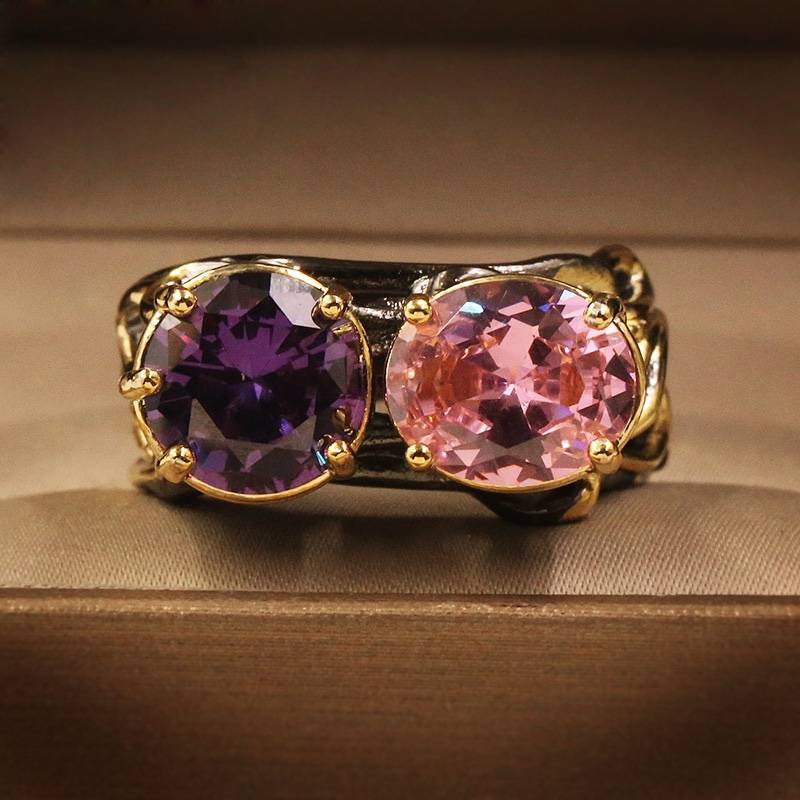 Speed -ups WISH hot sale of vermiculite rings Golded ladies ring black gold and purple diamond gift jewelry jewelry jewelry jewelry
