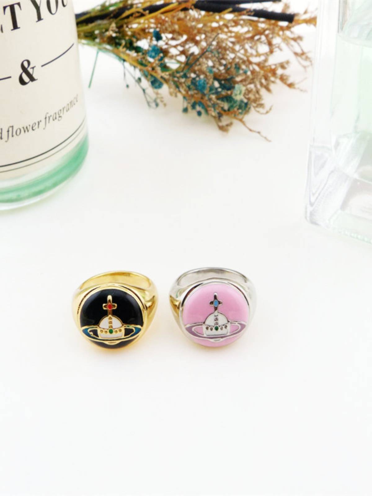European and American Qingdao jewelry fashion versatile high -level high -level light luxury copper gold -plated drip oil ring D3