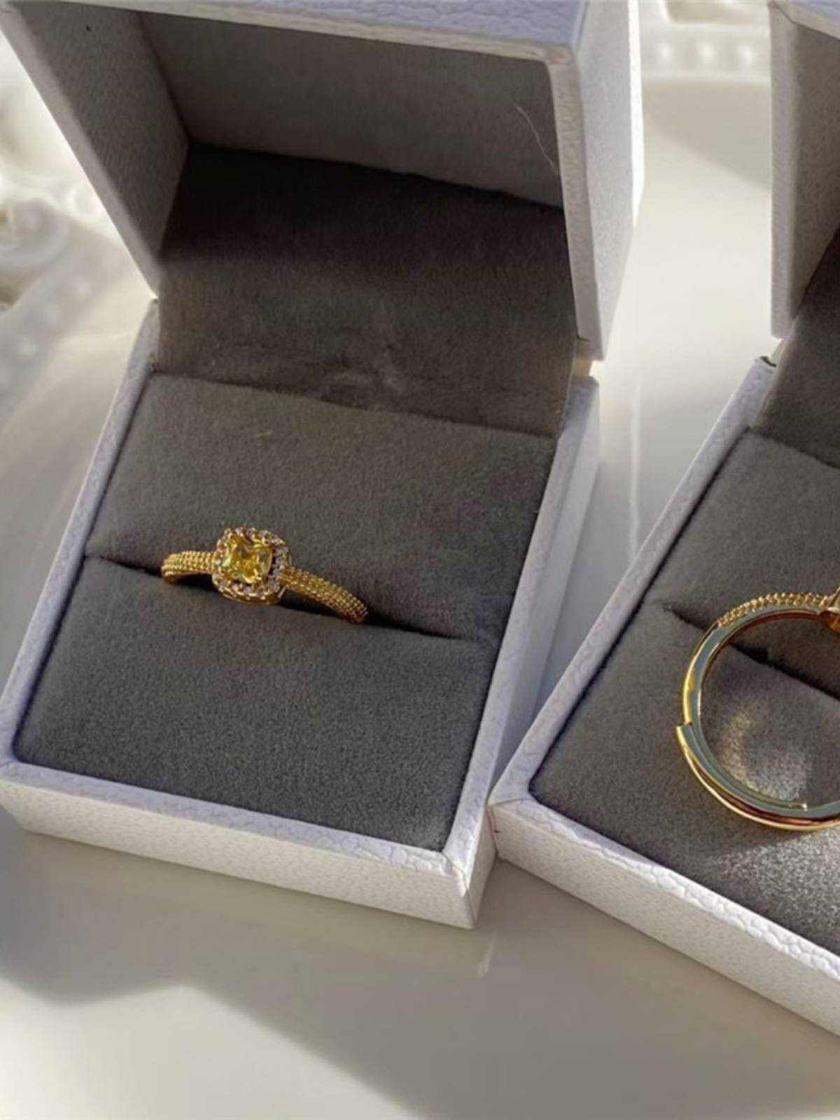 Seeing a small square sugar ring ~ Heart -moving ring!Love love love high quality and real objects beautiful beautiful