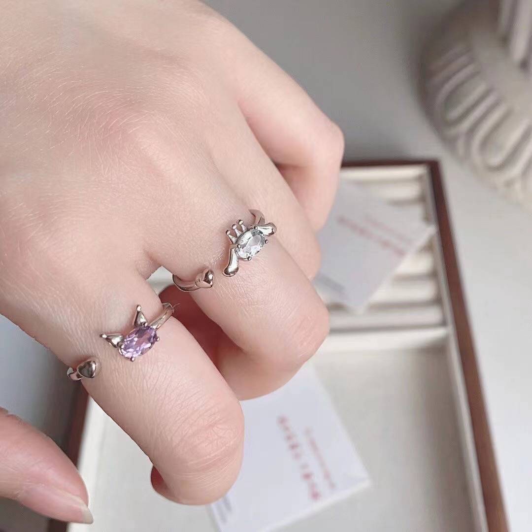 Cute Sanrio Cartoon Ring INS Sweet Nichenic Style Gentle, Exquisite Llea, Momasum Simplicity Map of Finger Precepts