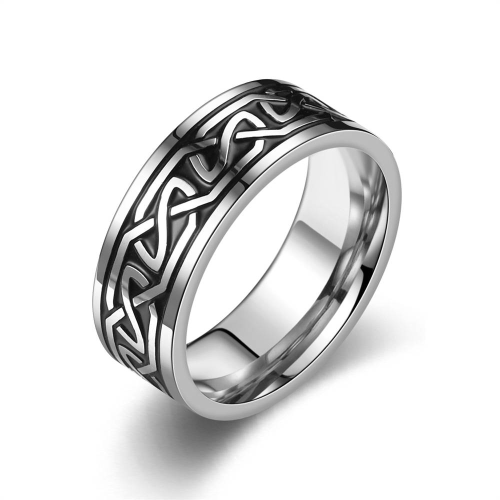 Spot hot -selling corrosion smeard titanium steel ring boys explosion in Europe and America