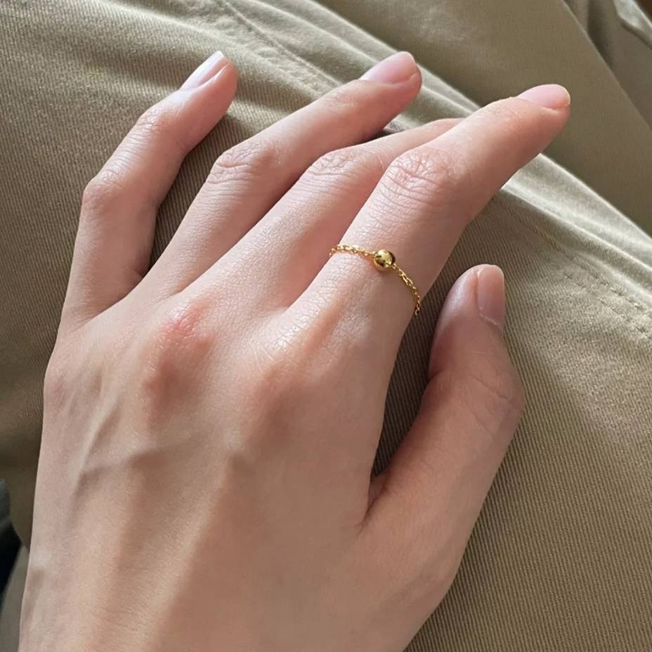 Welfare feedback ~ Pure handmade, a transfer of good luck, a small golden bead, no coloring ring, 18K bag gold tide