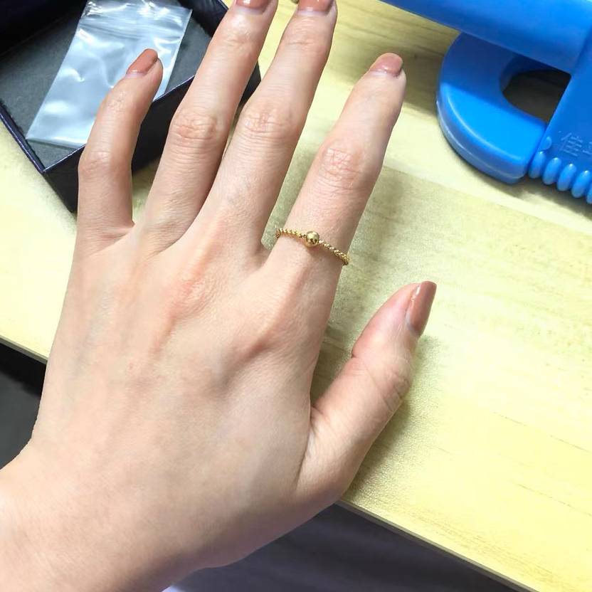 Welfare feedback ~ Pure handmade, a transfer of good luck, a small golden bead, no coloring ring, 18K bag gold tide