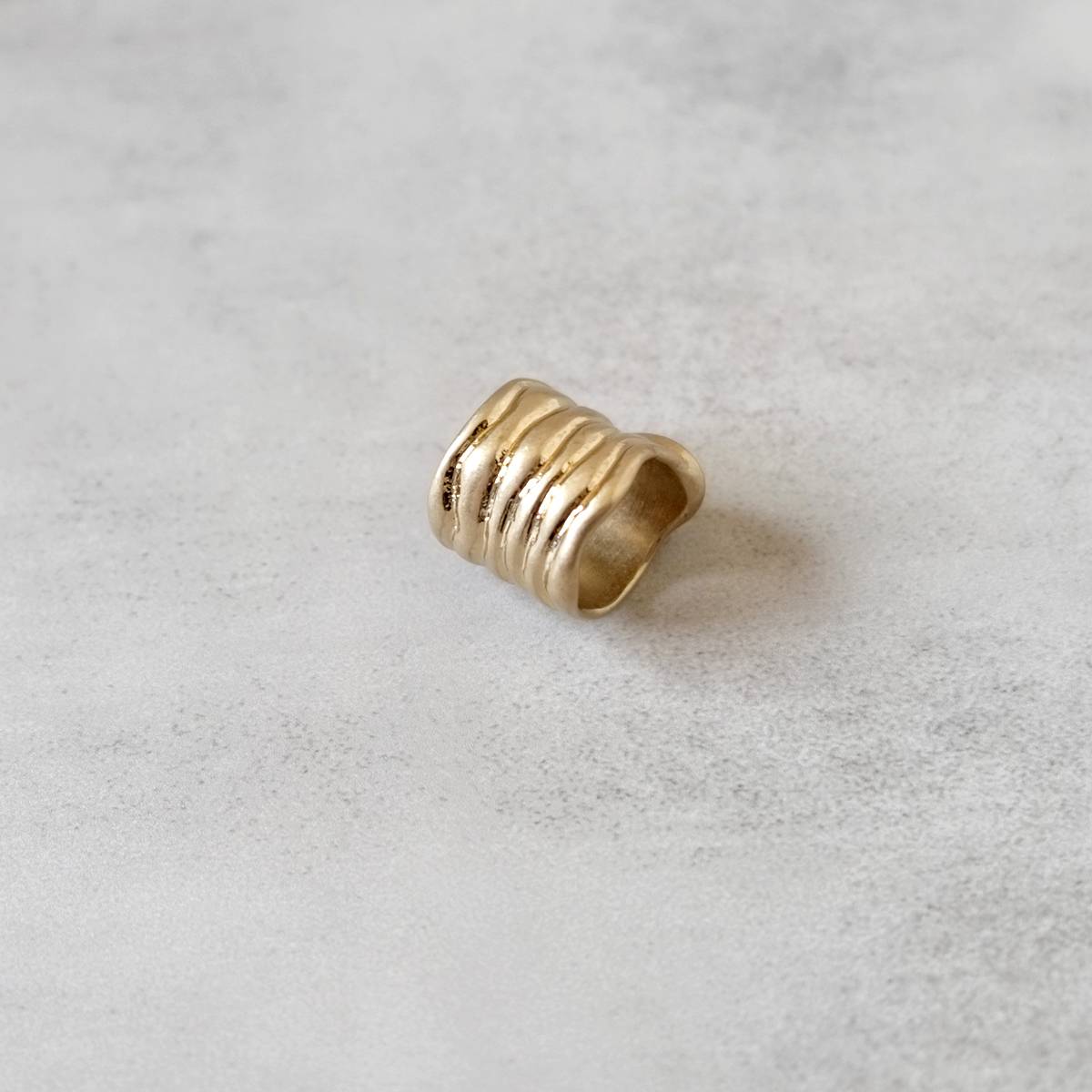 Natural original style Natural stone inlaid embedded retro -gold fold width ring/jewelry