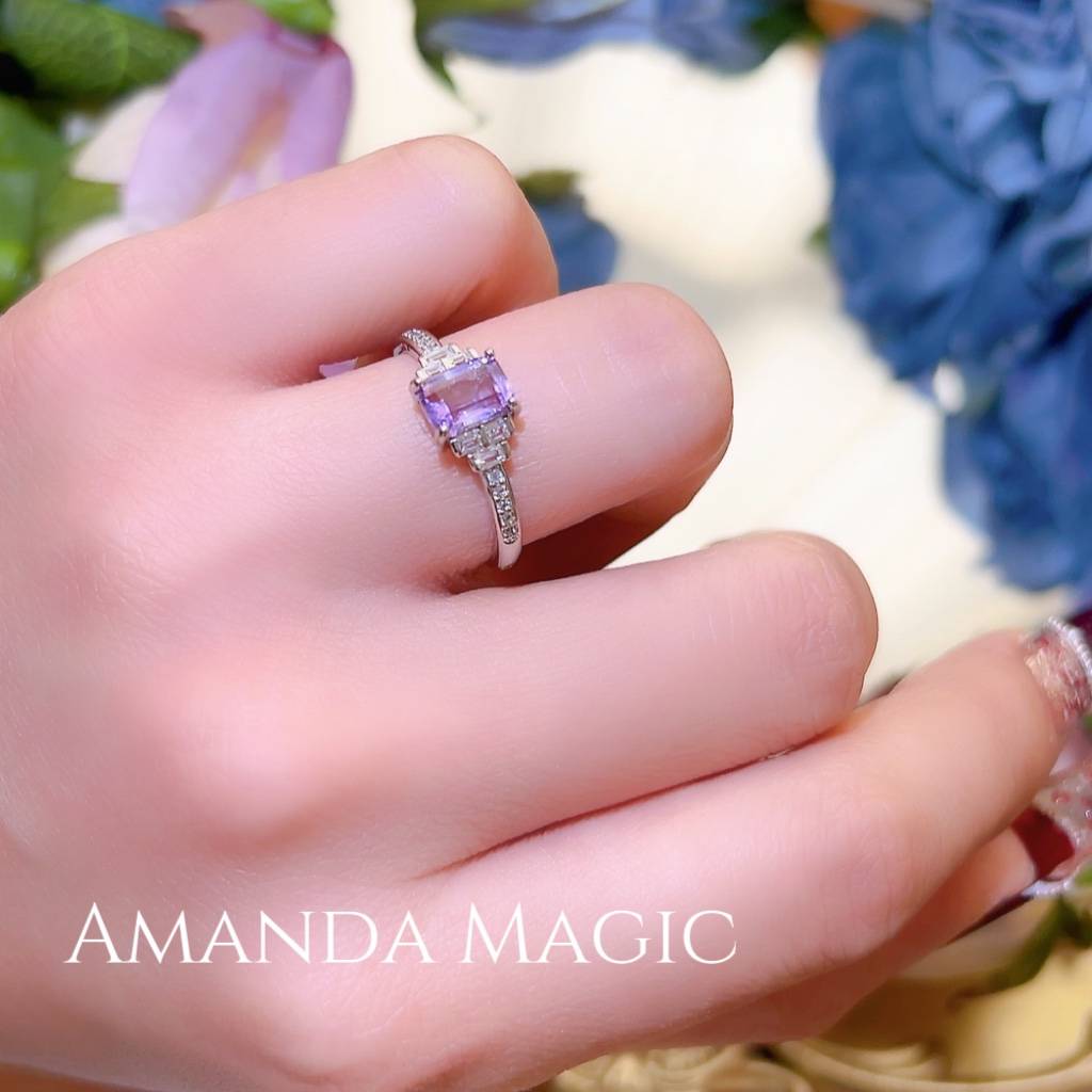 Natural amethyst ring (copper) adjustable ring port AMANDAMAGIC Lingshi Secret Mystery Collection