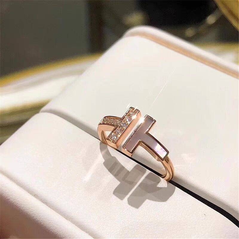 2023 new light luxury white -fingerry rings female INS niche design level sensor stacking stacking