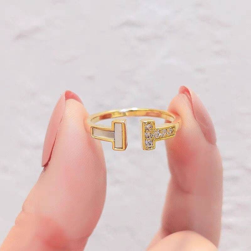 2023 new light luxury white -fingerry rings female INS niche design level sensor stacking stacking