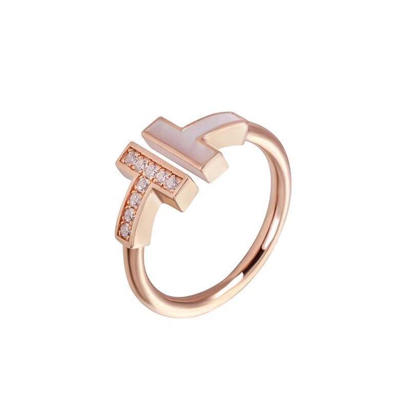 2023 new light luxury white -fingerry rings female INS niche design level sensor stacking stacking