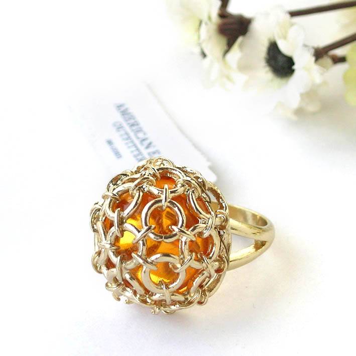 Jewelry Personalized Amber Sensory Gold Network Hydrated Ring/Ring (Special Promotion)