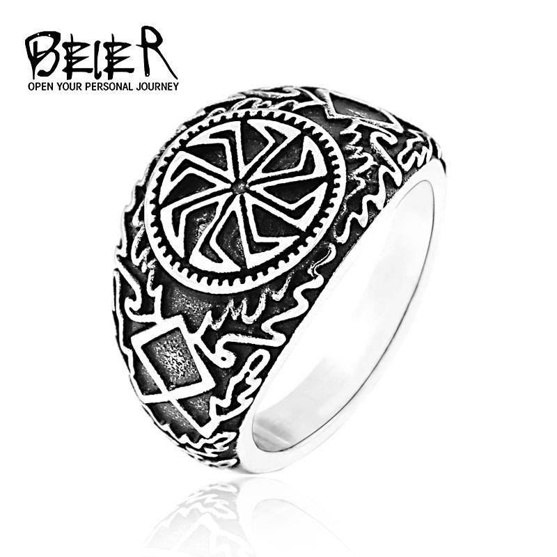 European and American jewelry retro creative Viking Ring men's fashion titanium steel ring spot spot fashion fashion