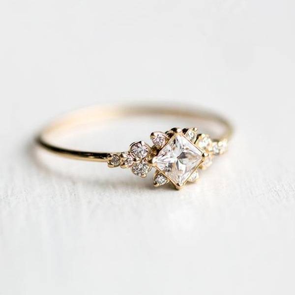 Budi Creative Fashion Branch Elie Ring Closed Lord Ring Women's Oval Wastestone Jewelry