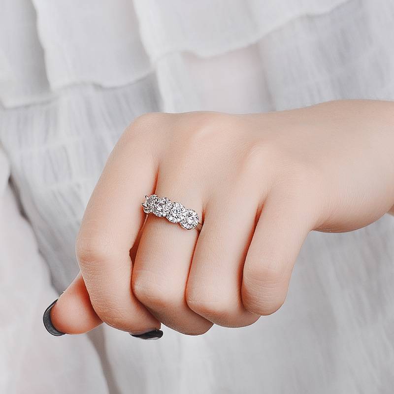 Zhenrong Wish hot selling new micro -mosaic simulated vermiculite engagement ring European and American platform supply female bars