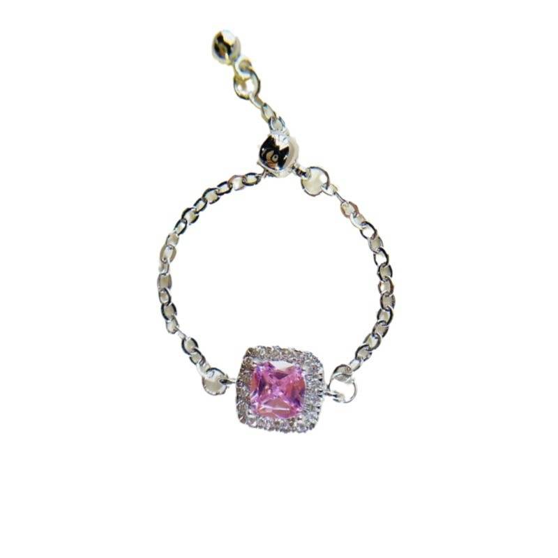 Xiaofang Sugar Chain Ring Push Polytes Shipper Pink Drills High Beauty Value Value Various Slim Jewelry