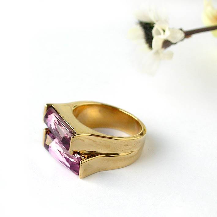 Jewelry personality is simple and chic purple gem ring/ring (special offer)