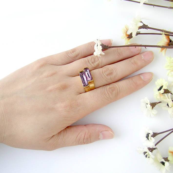 Jewelry personality is simple and chic purple gem ring/ring (special offer)