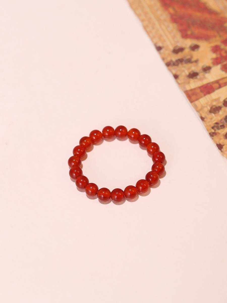Match with gold | Ancient style good luck natural red agate rings female stack wearing thick large size crystal to make orders