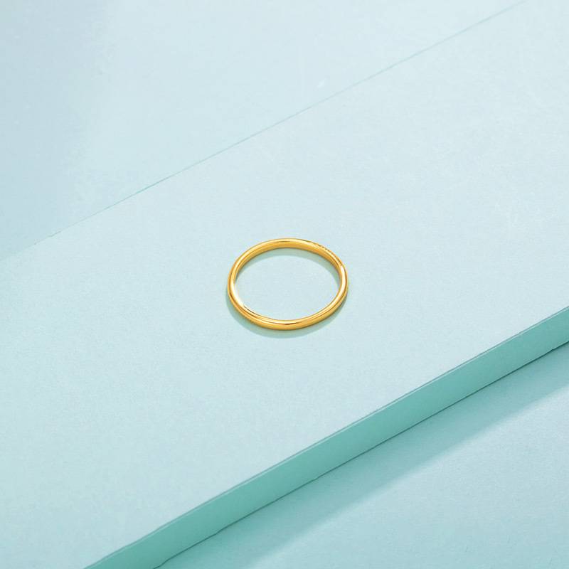 High -end jewelry simplicity INS plated 24K golden personality cold air light wind men's ornamental light surface element ring women