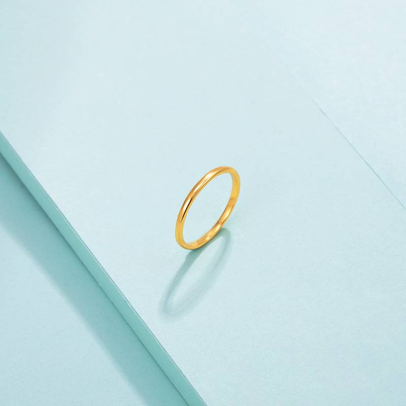 High -end jewelry simplicity INS plated 24K golden personality cold air light wind men's ornamental light surface element ring women
