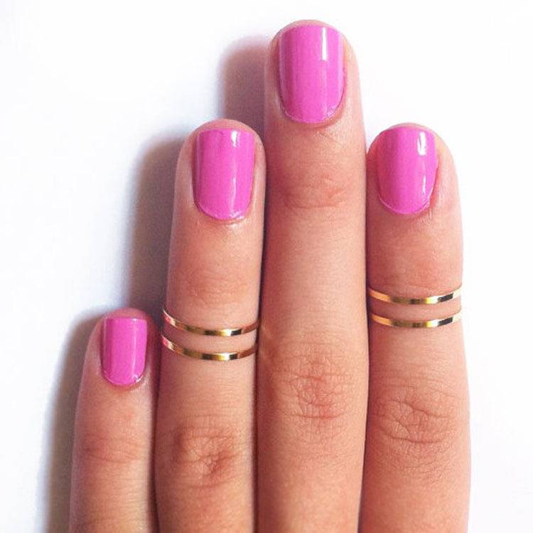 European and American jewelry polishing copper rings Aesthetic joint Finger ring women simple closed mouth single ring
