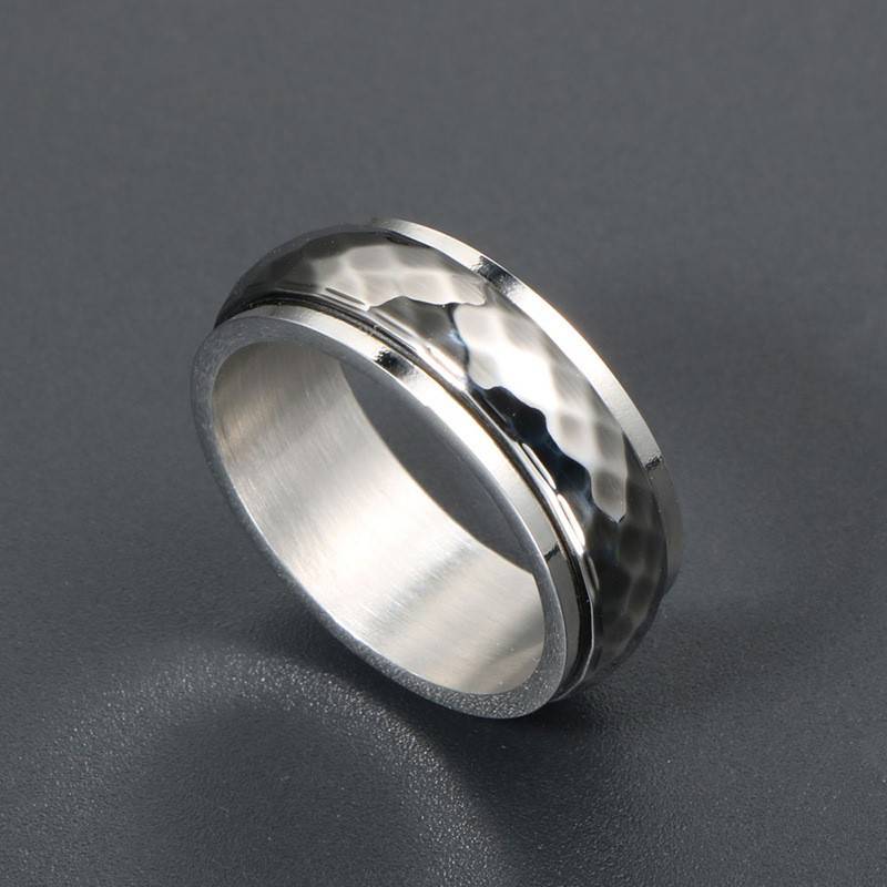 Trending source retro punk Simple plaid can rotate ring ring SA1054