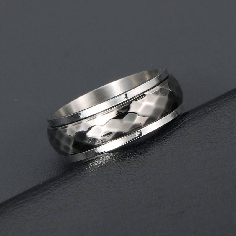 Trending source retro punk Simple plaid can rotate ring ring SA1054