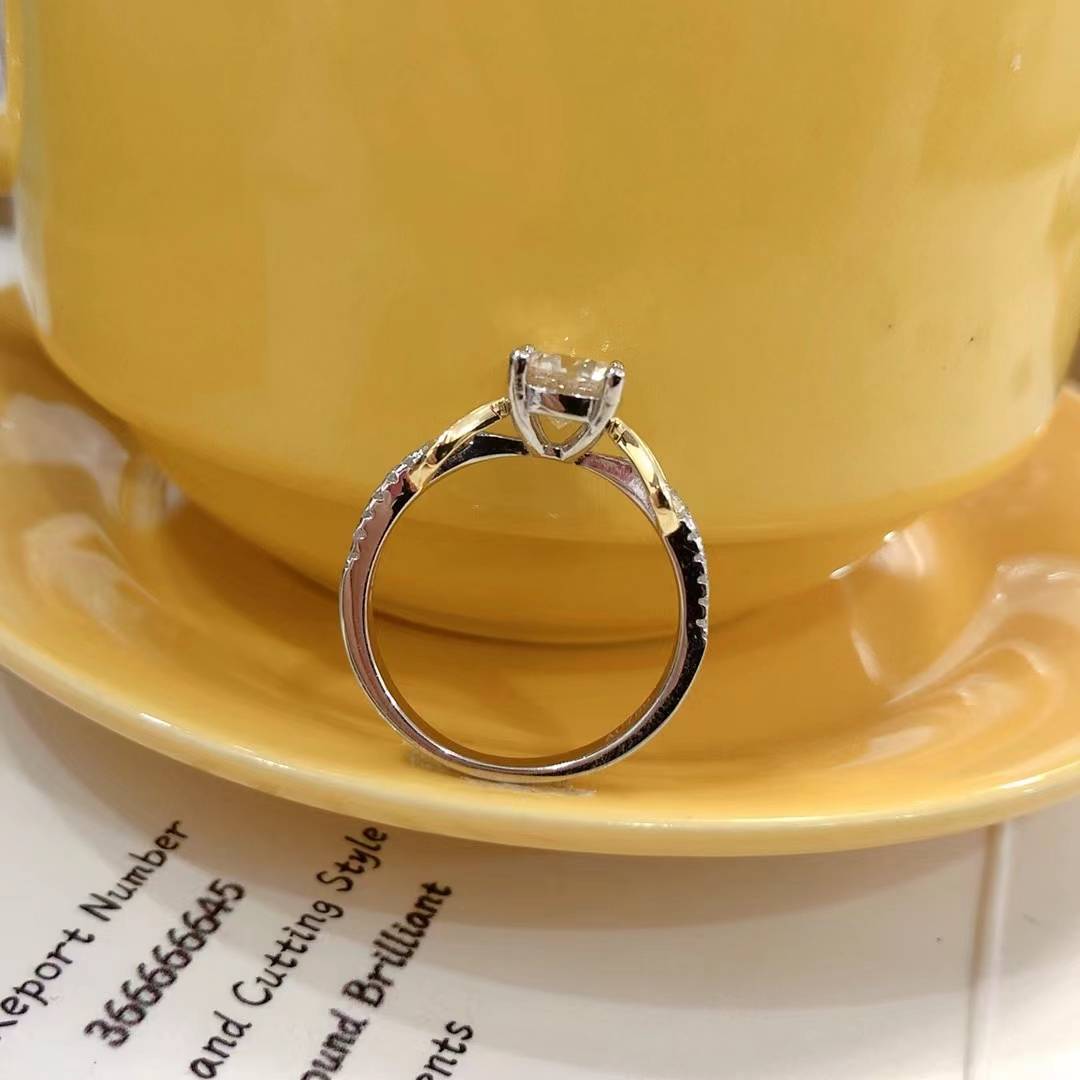 Mozang stone knot fate Women's ring double -colored fashion model S925 silver