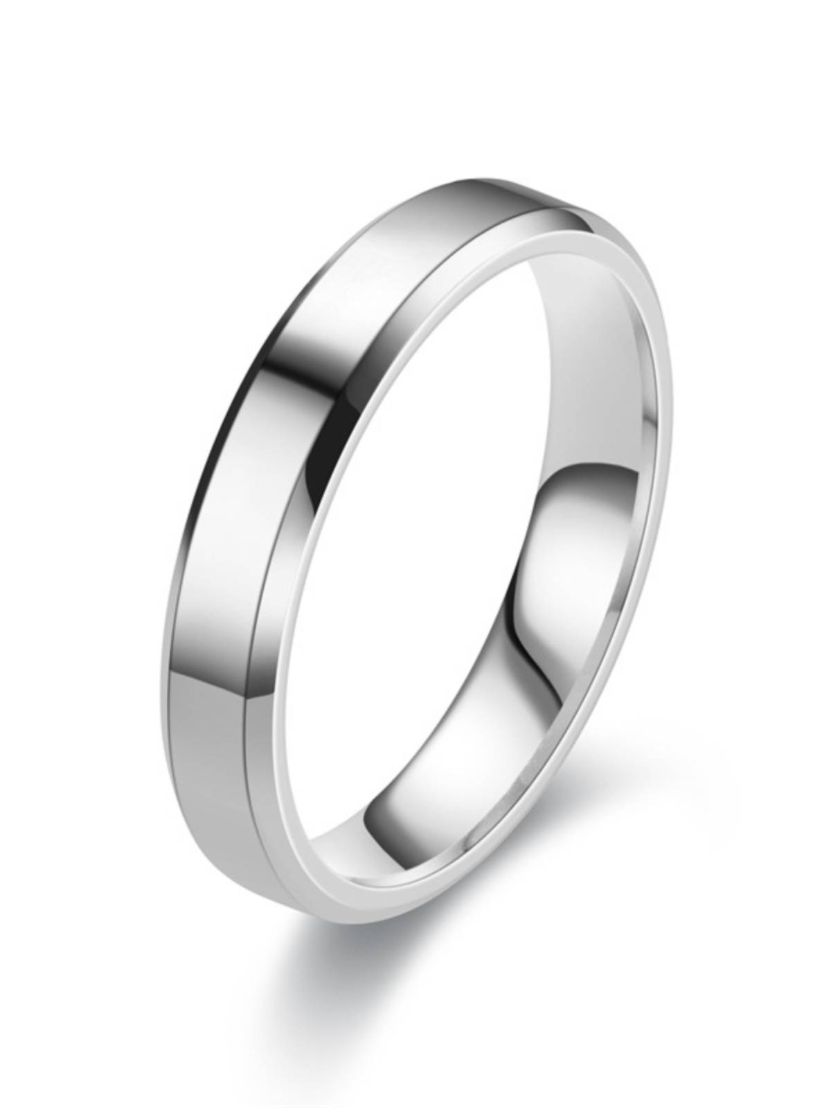 Temperament versatile plain diagonal angle titanium steel ring female ing trendy tide couple ring cross -border European and American hand accessories