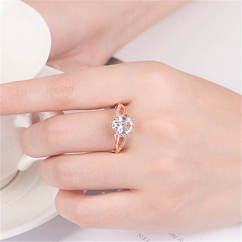 Joom high -quality European and American cross -border jewelry plating rose gold rhyme lines simple ring ones