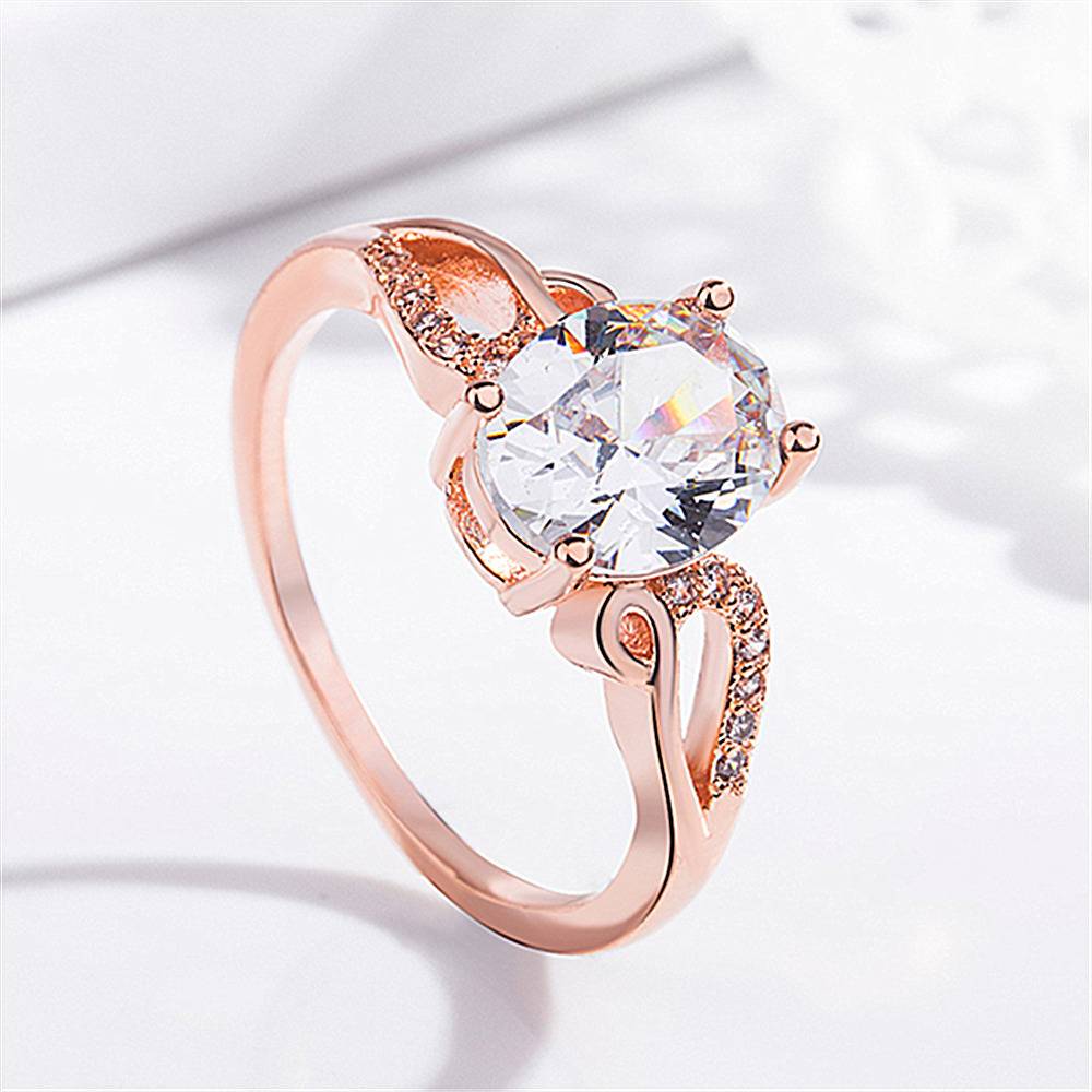Joom high -quality European and American cross -border jewelry plating rose gold rhyme lines simple ring ones