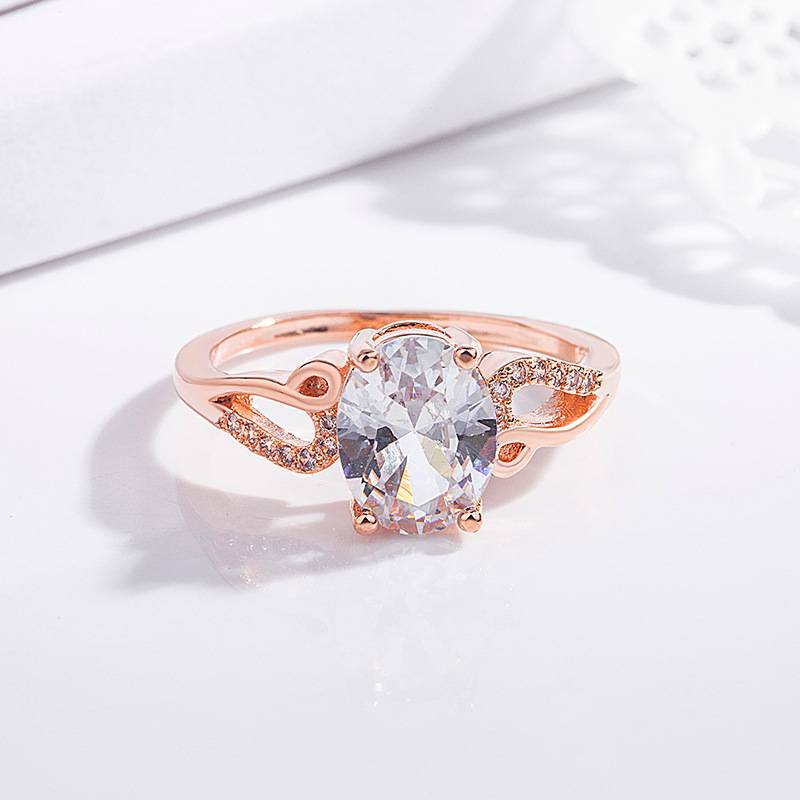 Joom high -quality European and American cross -border jewelry plating rose gold rhyme lines simple ring ones