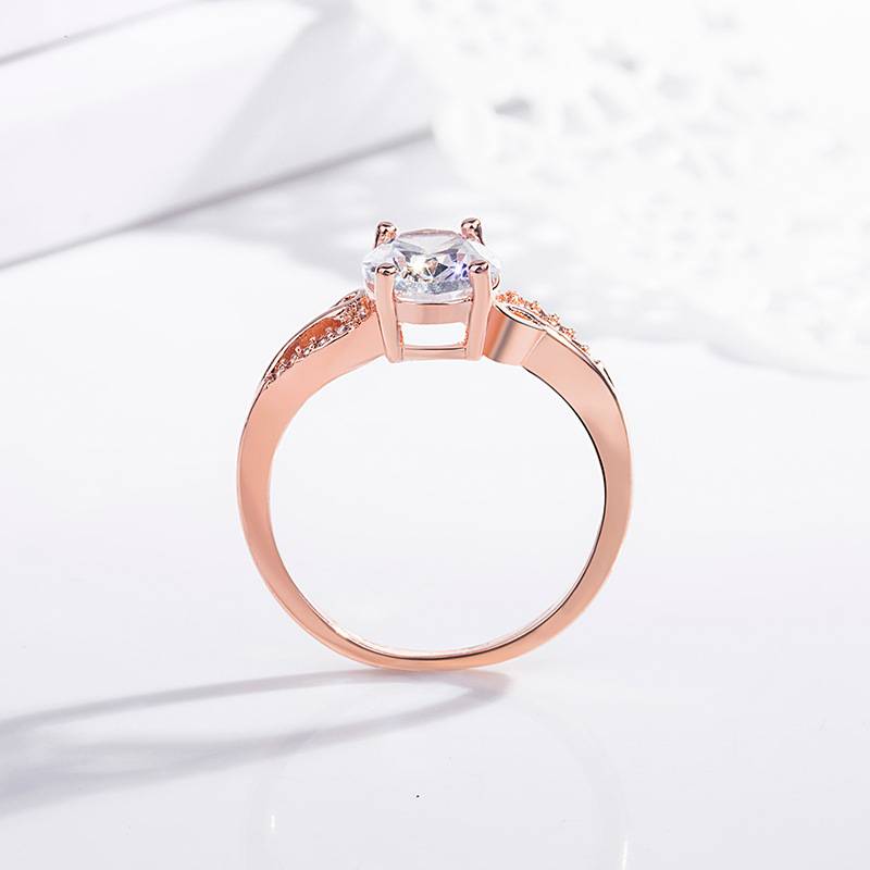 Joom high -quality European and American cross -border jewelry plating rose gold rhyme lines simple ring ones