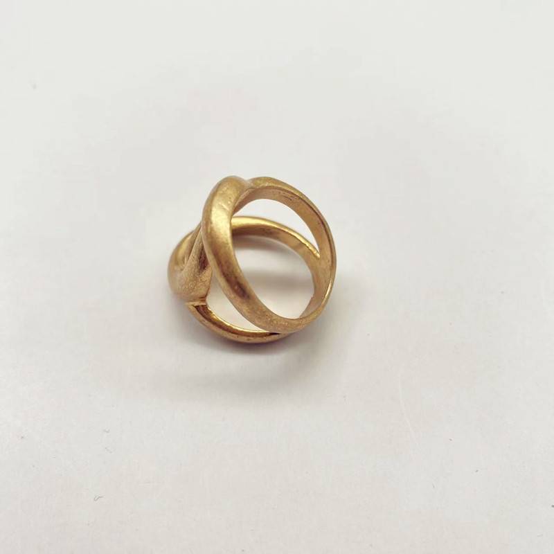 Qingdao jewelry European and American high -quality inspiration INS wind retro old geometric all -round simple rings
